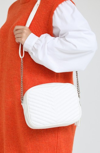 White Shoulder Bags 3654-09