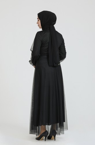 Schwarz Hijab-Abendkleider 0390-03