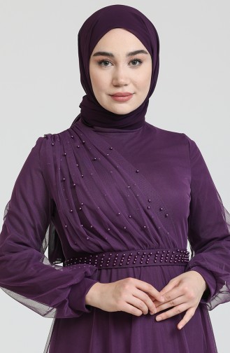Lila Hijab-Abendkleider 0390-04