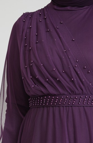 Purple Hijab Evening Dress 0390-04