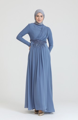 Indigo Hijab-Abendkleider 70007-01