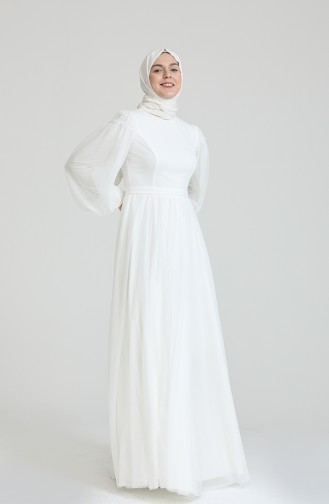 White İslamitische Avondjurk 80120-01