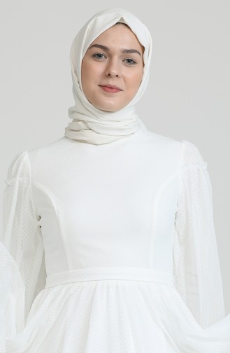 White İslamitische Avondjurk 80120-01