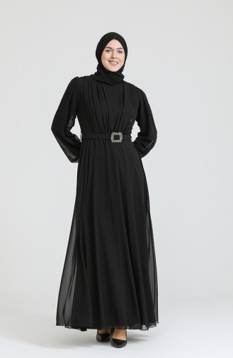فساتين سهرة بتصميم اسلامي أسود 5505-01