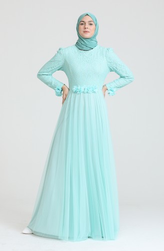 Mint Green Hijab Dress 70006-01