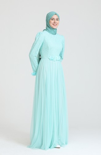 Mint Green Hijab Dress 70006-01