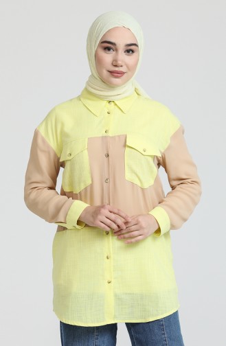 Çift Renkli Gömlek Tunik S2My1030210083 Sarı