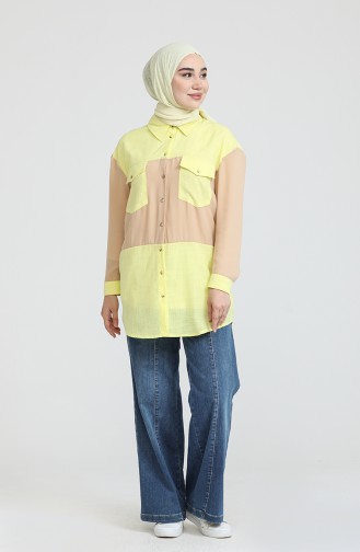 Çift Renkli Gömlek Tunik S2My1030210083 Sarı