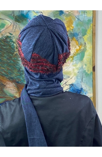 Navy Blue Ready to Wear Turban 176EYLL22BERE-08