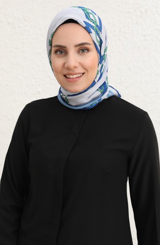Pilise Eşarp 5209-12 Gümüş Gri Yeşil