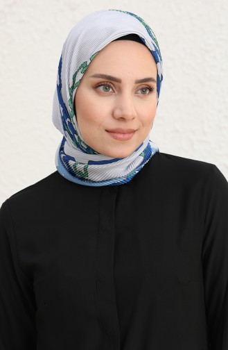 Pilise Eşarp 5209-12 Gümüş Gri Yeşil
