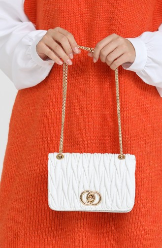 Weiß Schultertasche 3647-09