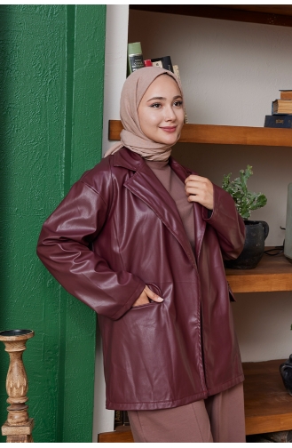 Deri Ceket 000202-02 Bordo