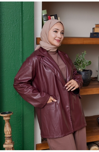 Deri Ceket 000202-02 Bordo