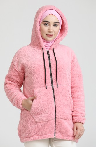 Welsoft Fermuarlı Sweat 7056-05 Pembe