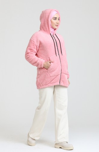 Welsoft Fermuarlı Sweat 7056-05 Pembe