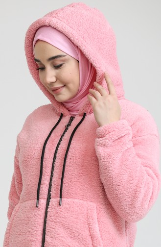 Welsoft Fermuarlı Sweat 7056-05 Pembe