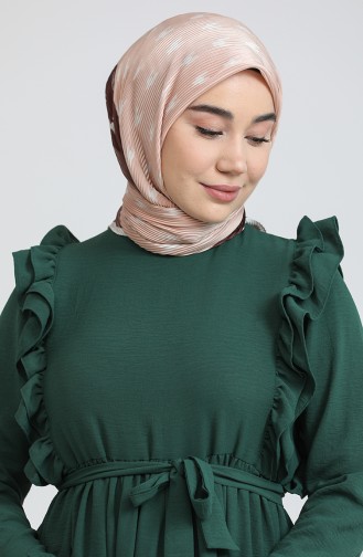 Robe Hijab Vert emeraude 7037.ZÜMRÜT YEŞİLİ