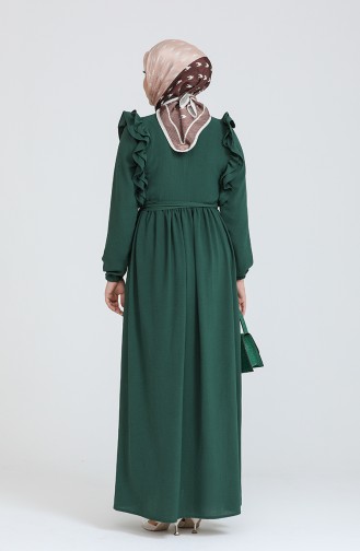 Robe Hijab Vert emeraude 7037.ZÜMRÜT YEŞİLİ