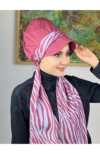 Dark Dusty Rose Ready to Wear Turban 716EYLL22FLŞP-01