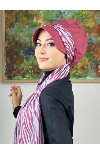 Dark Dusty Rose Ready to Wear Turban 716EYLL22FLŞP-01