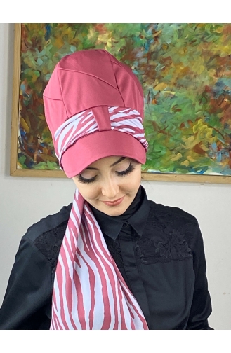 Dark Dusty Rose Ready to Wear Turban 716EYLL22FLŞP-01