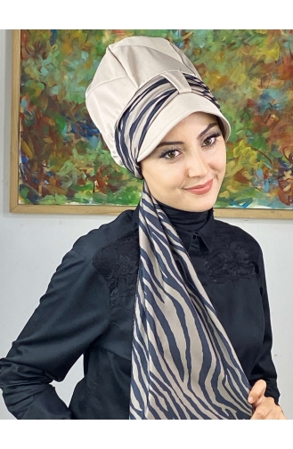 White Ready to Wear Turban 716EYLL22FLŞP-02