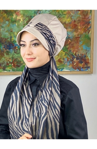 White Ready to Wear Turban 716EYLL22FLŞP-02