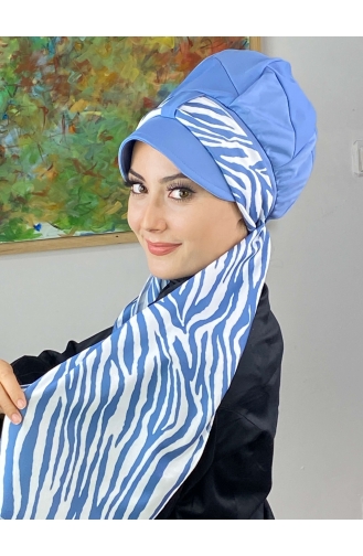 Light Blue Ready to Wear Turban 716EYLL22FLŞP-03