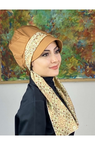 Milk Coffee Ready to Wear Turban 746EYLL22FLŞP-02