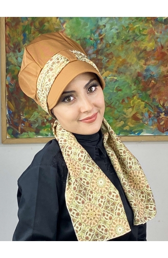 Milk Coffee Ready to Wear Turban 746EYLL22FLŞP-02