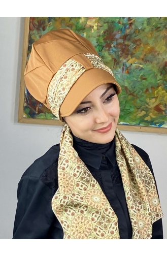 Milk Coffee Ready to Wear Turban 746EYLL22FLŞP-02