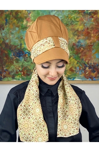 Milk Coffee Ready to Wear Turban 746EYLL22FLŞP-02