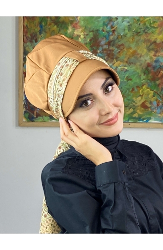Milk Coffee Ready to Wear Turban 746EYLL22FLŞP-02