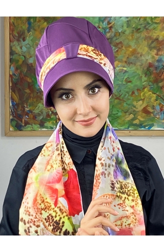 Light Purple Ready to Wear Turban 806EYLL22FLŞP-01