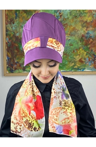 Light Purple Ready to Wear Turban 806EYLL22FLŞP-01