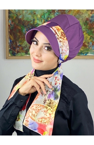 Light Purple Ready to Wear Turban 806EYLL22FLŞP-01