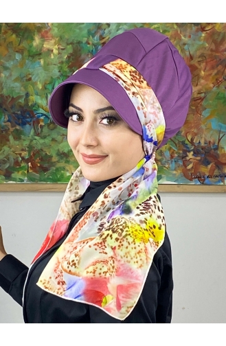 Light Purple Ready to Wear Turban 806EYLL22FLŞP-01