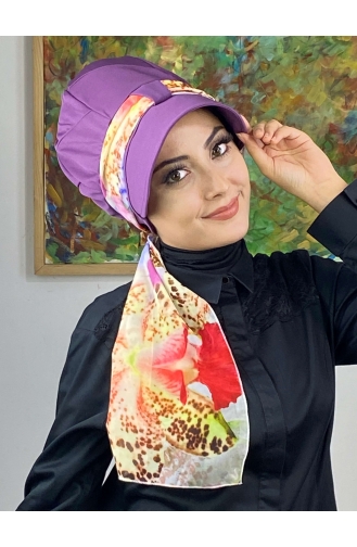 Light Purple Ready to Wear Turban 806EYLL22FLŞP-01