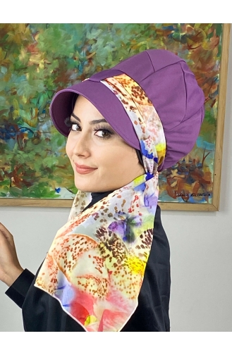 Light Purple Ready to Wear Turban 806EYLL22FLŞP-01