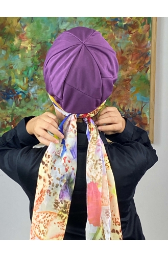 Light Purple Ready to Wear Turban 806EYLL22FLŞP-01