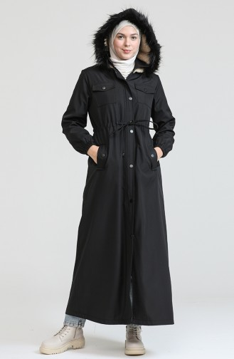 معطف طويل أسود 4075-01