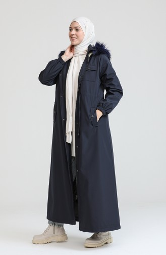 معطف طويل أزرق كحلي 4075-03