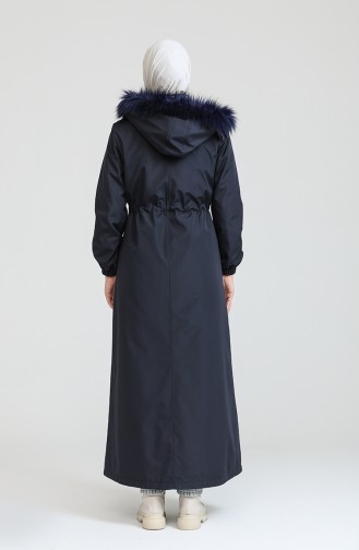 معطف طويل أزرق كحلي 4075-03