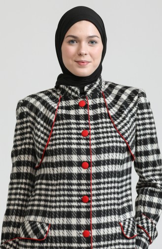 Düğmeli Kaşe Kaban 1767-01 Siyah