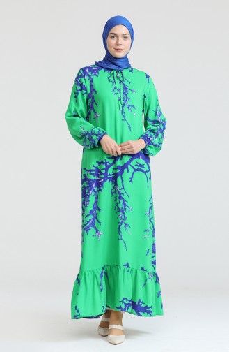 فستان أخضر حشيشي 6699-07