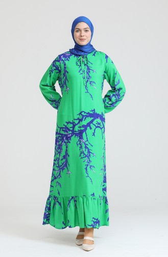 Green Hijab Dress 6699-07