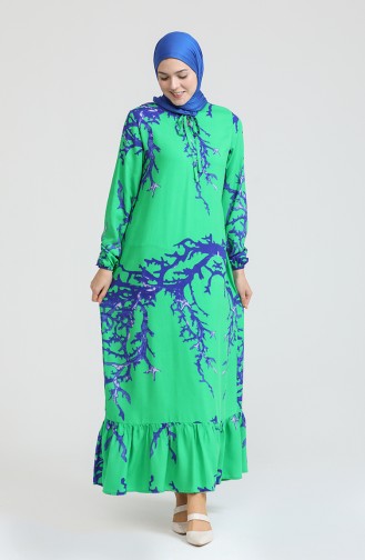 Green Hijab Dress 6699-07