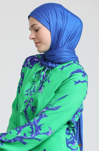 Grün Hijab Kleider 6699-07