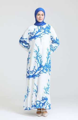 White Hijab Dress 6699-10